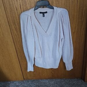 White House Black Market Light Blue V-Neck Sweater